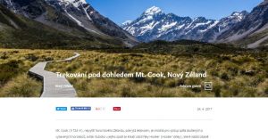 Trekování pod dohledem Mt. Cook, Nový Zéland